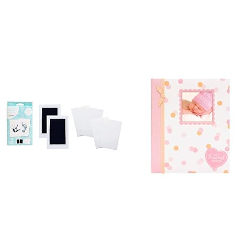Pearhead Newborn Handprint Kit and Memory Book Bundle