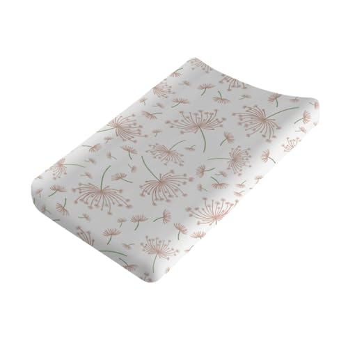 Boho Pink Floral Changing Pad Cover for Baby