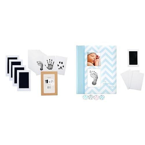 Pearhead Keepsake Bundle Ink Pad Kit and Blue Chevron Memory Book