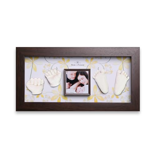 Momspresent Baby Footprint and Handprint Casting Kit with Frame