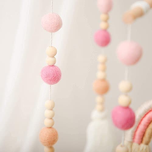 Baby 2In1 Mobile Set - Pink Felt and Wood
