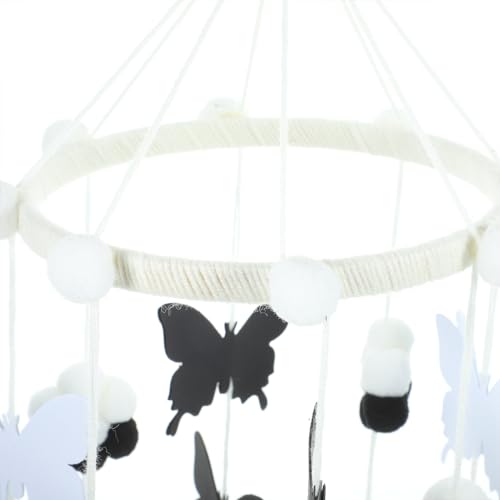 VOSAREA Mobile Butterfly Hair Balls Cute Crib Stroller Toy for Baby