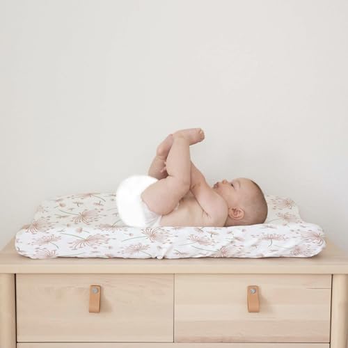 Boho Pink Floral Changing Pad Cover for Boy Girl