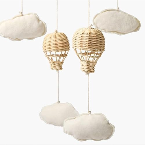 DYNWAVE Baby Mobile with Rattan Balloon and Cloud