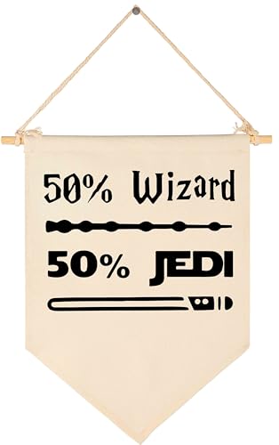 Topthink 50 Wizard 50 Jedi Canvas Hanging Flag Banner Wall Decor Gift for Baby Kids Boy Nursery Teen Room Front Door