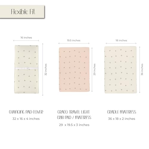 Elys Co Changing Pad Covers 2 Pack Pink Vintage Floral