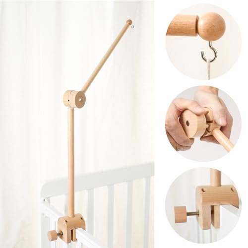 Wooden Baby Mobile Crib Holder Height Adjustable Mobile Arm