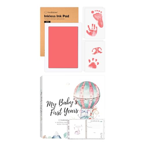 KeaBabies Inkless Hand and Footprint Kit with Memory Book