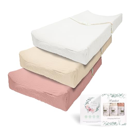 PRIMLECT Muslin Changing Pad Cover 3 Pack