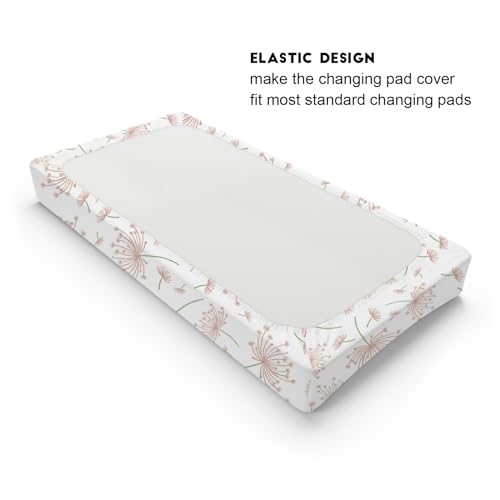 Boho Pink Floral Changing Pad Cover for Boy Girl