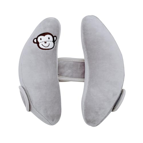 Adjustable Baby Head Support Pillow for Car Seat and Stroller Grey