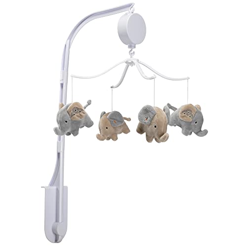 Bedtime Originals Elephant Love Musical Crib Mobile Soother Toy - Gray