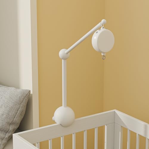 GIJIR Crib Mobile Arm with Music Box 325 Inch White Stand