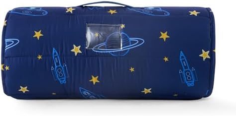 Kids Sleeping Bag Nap Mat with Pillow and Blanket 3-in-1 Portable Quilted Mat for Toddlers