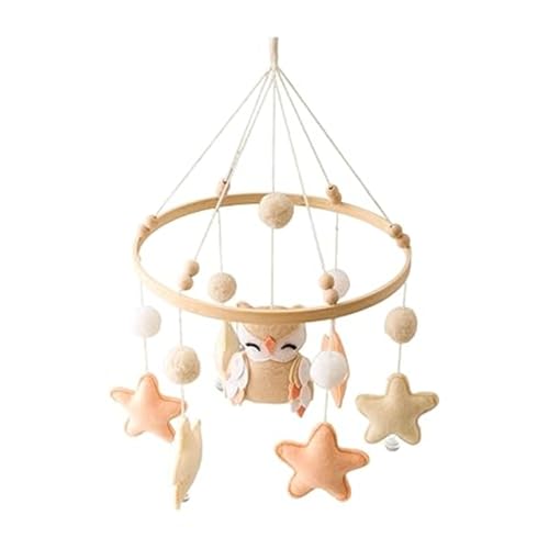 Boho Baby Mobile with Owl and Stars Design