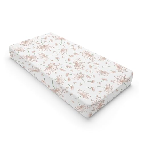 Boho Pink Floral Changing Pad Cover for Boy Girl