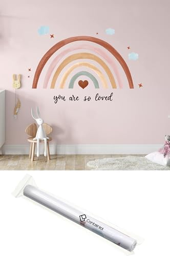 Containlol 30x14 Inch Rainbow Wall Decal for Kids Bedroom
