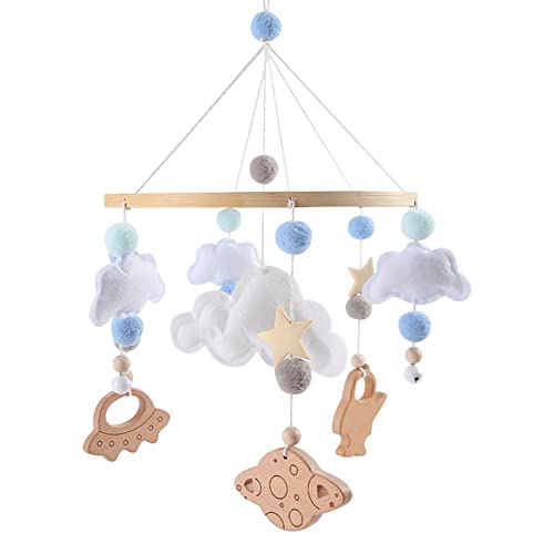 Baby Musical Crib Mobile with Rotating Wooden Pendant