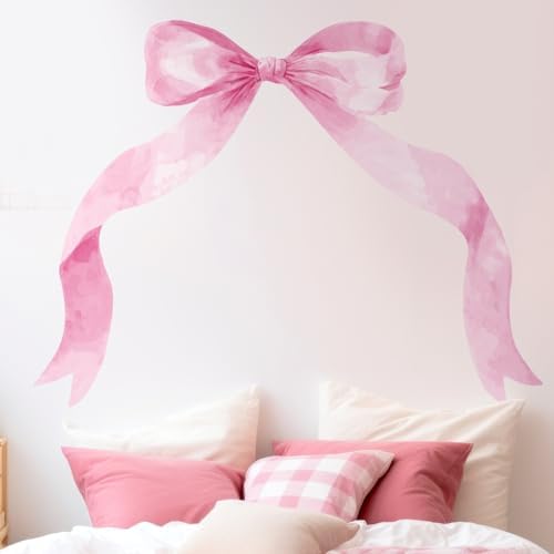 59 x 45 Inch Pink Bow Wall Sticker for Girl Room Decor