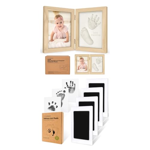 KeaBabies Personalized Hand Footprint Kit for Baby Showers