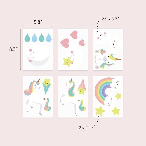 Unicorn Wall Decals for Kids - Easy to Apply Removable