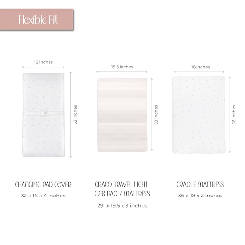 Elys Co Changing Pad Covers 2 Pack Pink Tulip