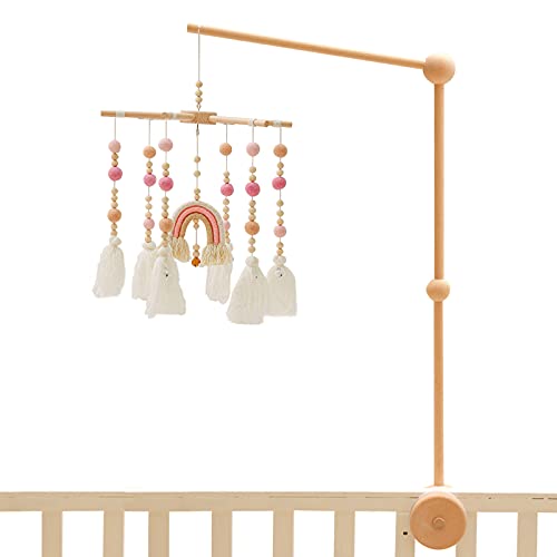 Baby 2In1 Mobile Set - Pink Felt and Wood