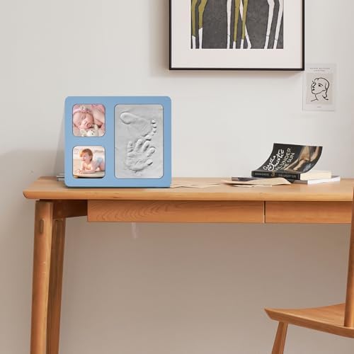 Baby Handprint Footprint Kit with Blue 4x6 Clay Frame
