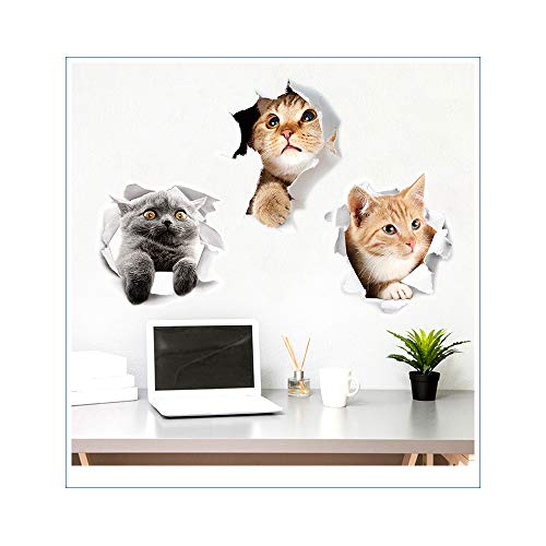 11PCS 3D Removable Cartoon Cat Wall Stickers for Decor