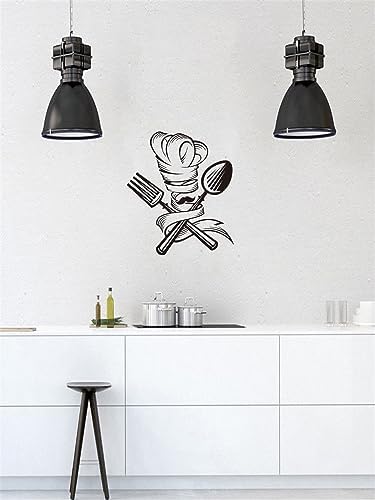 Whimsical Chef Wall Sticker - 17x19 Inches Black