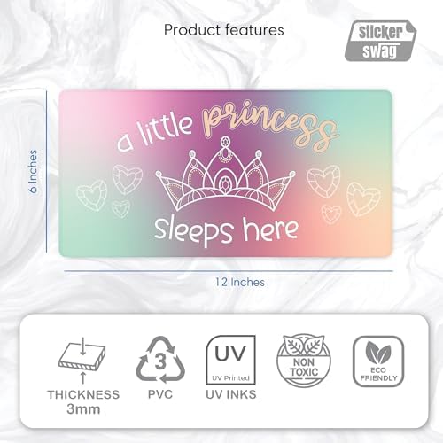 Princess Tower Door Sign Royal Room Decor 12x6 PVC Wall Sign