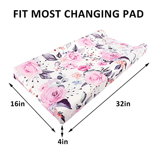 Floral Baby Diaper Changing Pad Cover 2 Pack