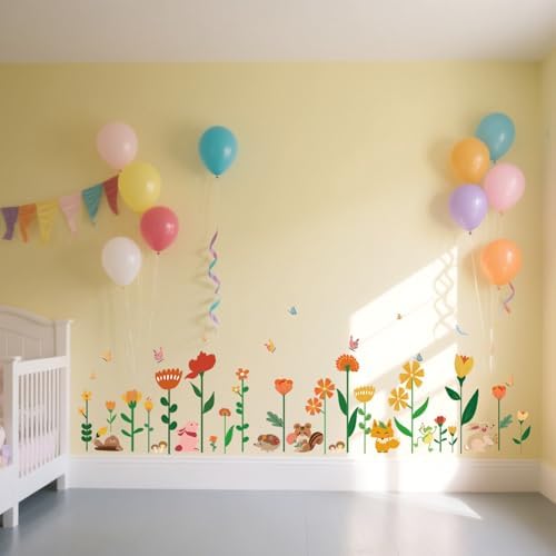 Colorful Flowers Wall Stickers for Girls Room