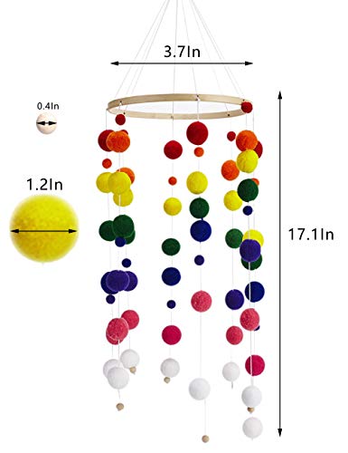 AONTUS Wooden Hexagon Bead Baby Mobile Infant Bed Decorative Crib Mobile Nursing Accessory