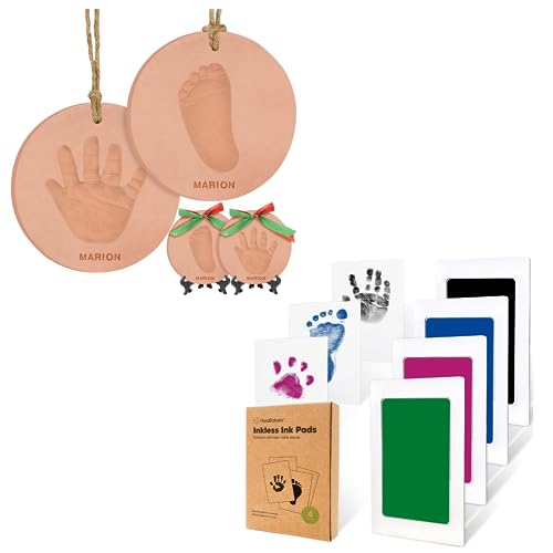 KeaBabies Inkless Hand Footprint Kit - 4 Pack for Baby Keepsakes and Newborn Memories