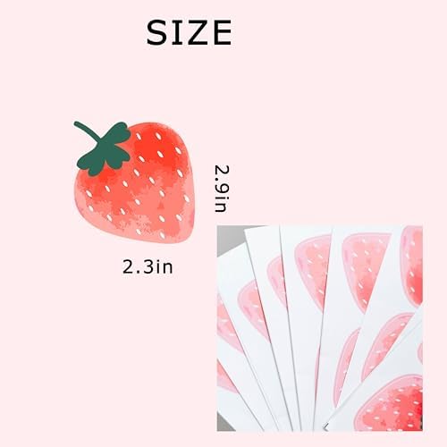 Watercolor Strawberry Wall Decals for Girls Room Decor