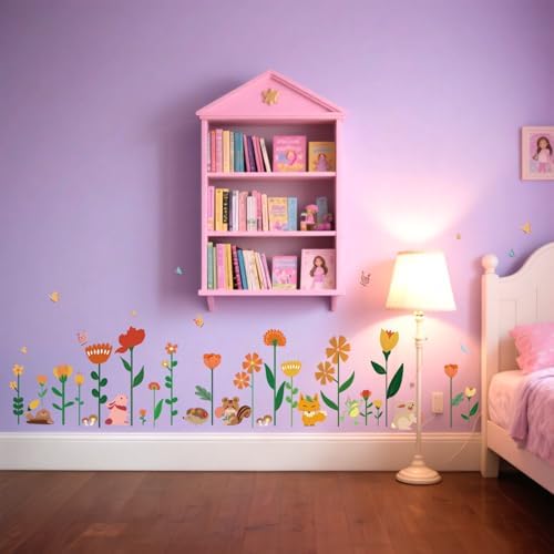 Colorful Flowers Wall Stickers for Girls Room
