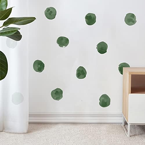 72pcs 22 Black Green Polka Dots Wall Decals for Kids