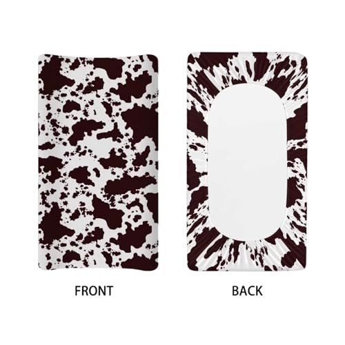 Brown Cow Print Changing Pad Cover for Baby 1