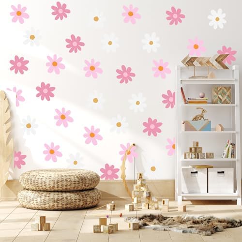 BBTO Daisy Wall Decal Stickers for Kids Room