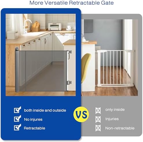 Kerty Retractable Baby Gate 71 Inch Wide 34 Inch Tall