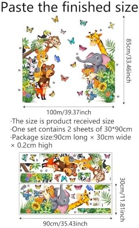 Jungle Forest Animals Wall Sticker for Kids Room Decor