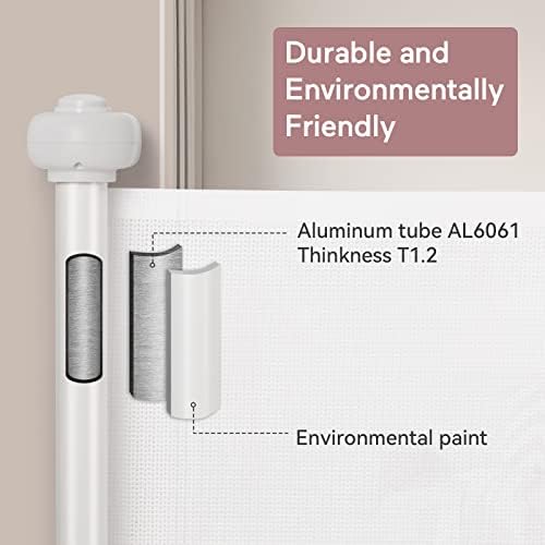 Retractable Baby Gate with Double Lock and No Bottom Rails