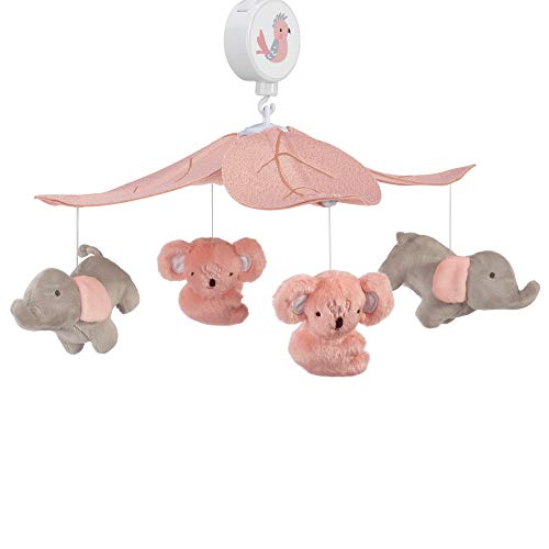 Calypso Pink Gray Koala Elephant Musical Crib Mobile
