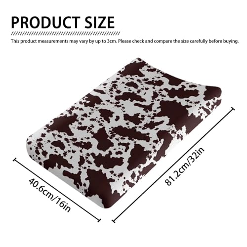 Brown Cow Print Changing Pad Cover for Baby 1