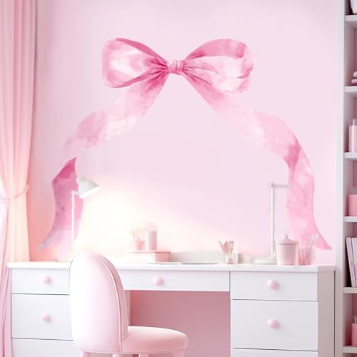 59 x 45 Inch Pink Bow Wall Sticker for Girl Room Decor