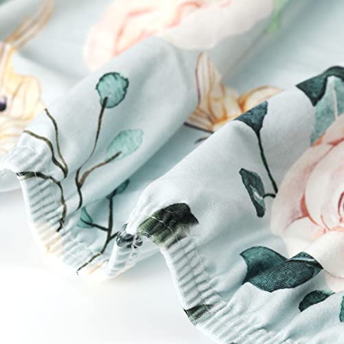 GRSSDER Stretch Ultra Soft Jersey Knit Changing Pad Covers 2 Pack for Girls