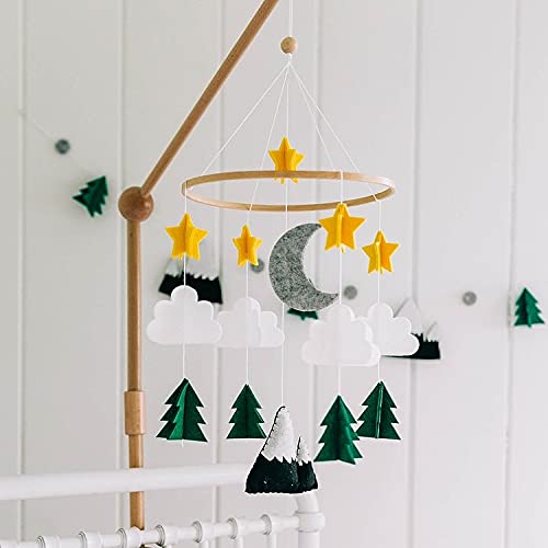 Baby Crib Mobile Starry Woodland Decor for Nursery