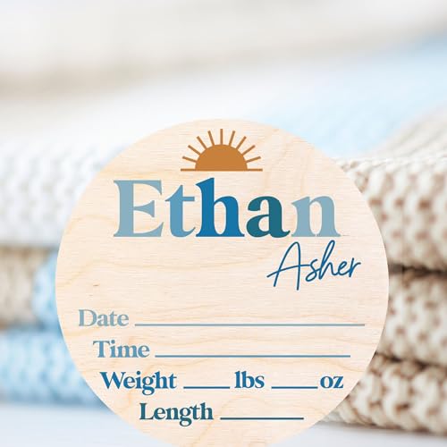 Welcome Newborn Baby Sign - Blue Nursery Decor