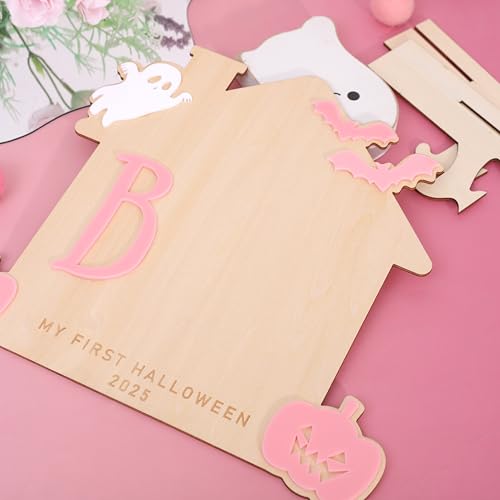 Halloween Footprint Art Sign My Little Boo Pink